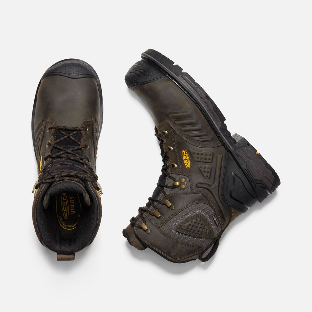 Keen Trekking Bot Erkek Siyah Kahverengi - Philadelphia 8\" Waterproof (Carbon-Fiber Toe) - Türkiye O